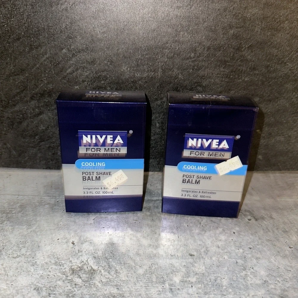 2 Lot NIVEA For Men After Post Shave Cooling Balm For Skin 3.3 OZ